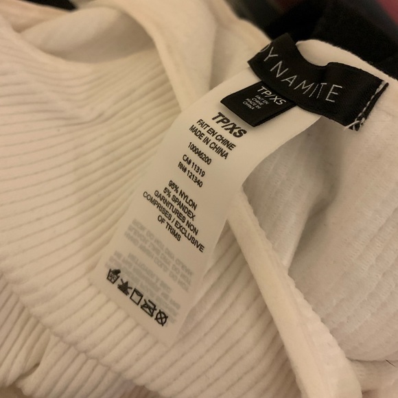 [SOLD] Dynamite Ribbed Tank Top in White (XS) - Picture 4 of 4